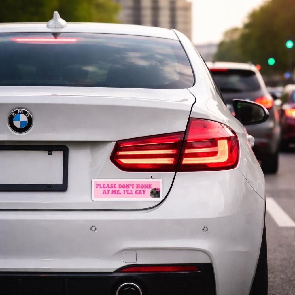 "Please Don't Honk"- Aesthetic Car Magnet