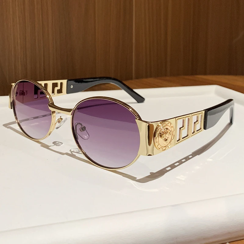 Vintage Oval Sunglasses - Metal Frame UV400 - Image 10