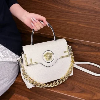 Elegant Crossbody Bag with Gold Chain - Designer Style