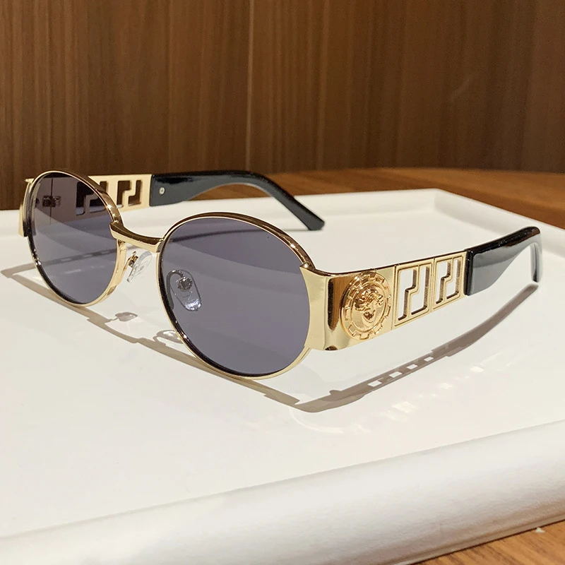 Vintage Oval Sunglasses - Metal Frame UV400 - Image 2