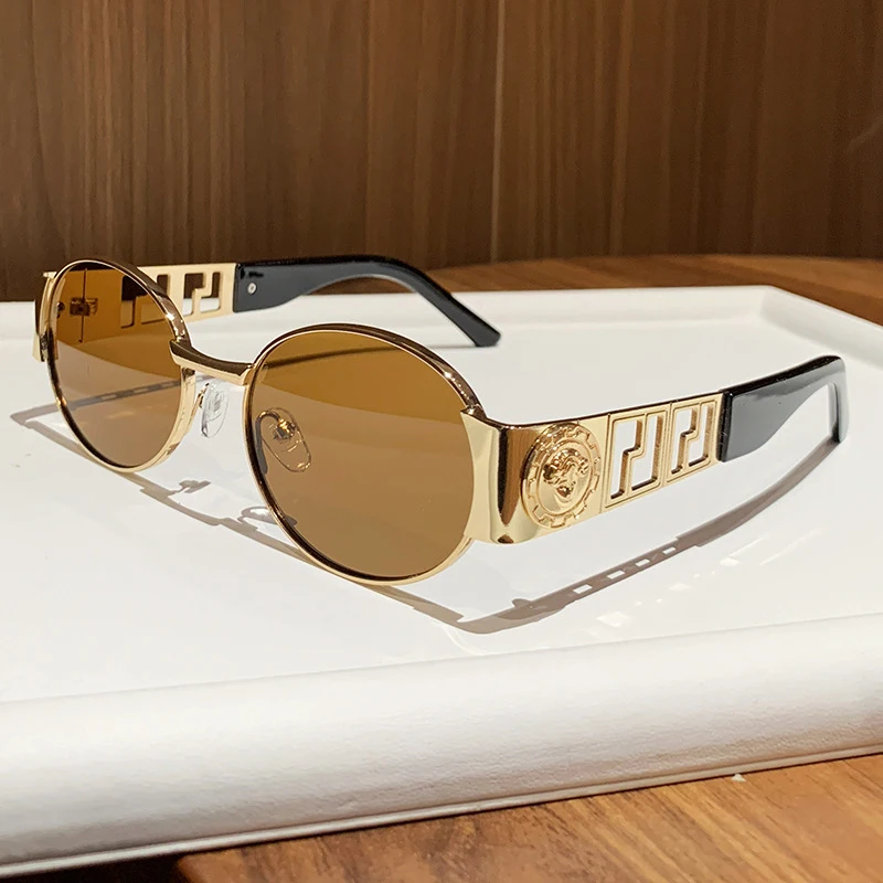 Vintage Oval Sunglasses - Metal Frame UV400 - Image 11