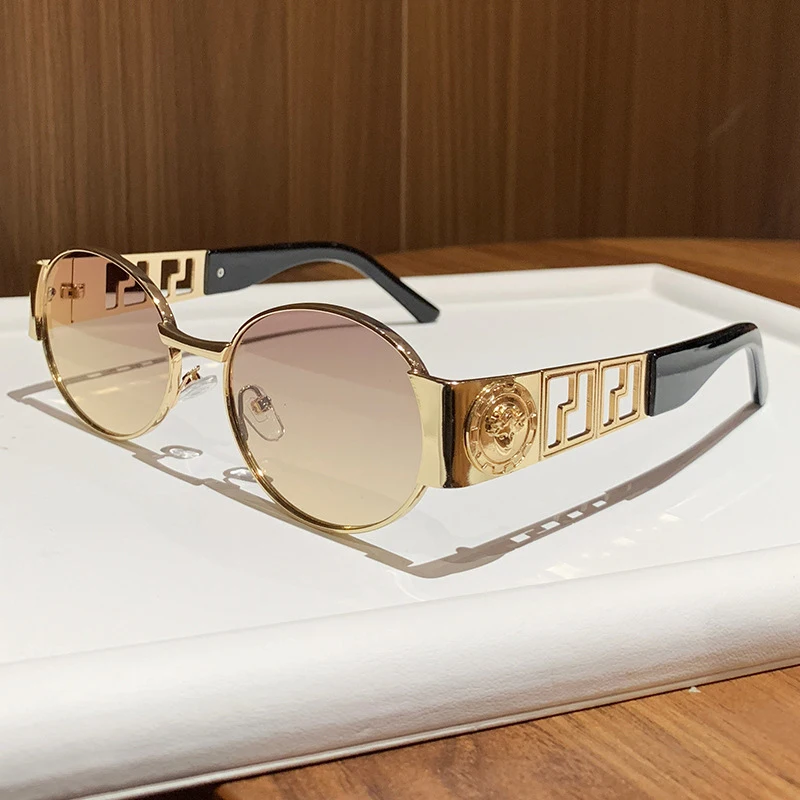 Vintage Oval Sunglasses - Metal Frame UV400