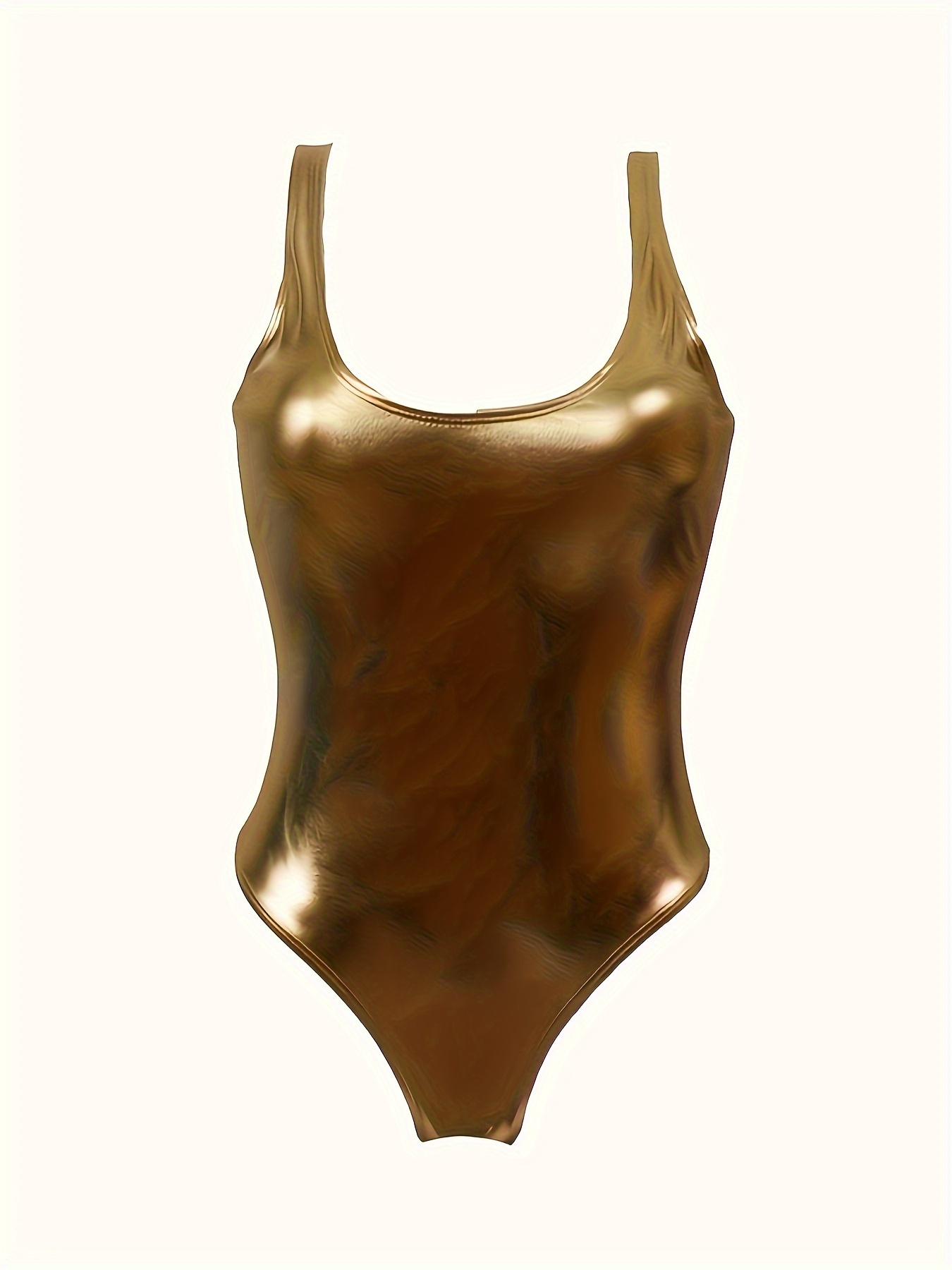 Vibrant Golden Metallic One-Piece Swimsuit - Image 14